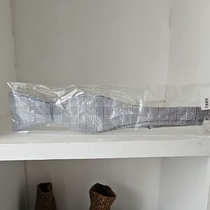 Black and White Silver Plaid Bow Tie